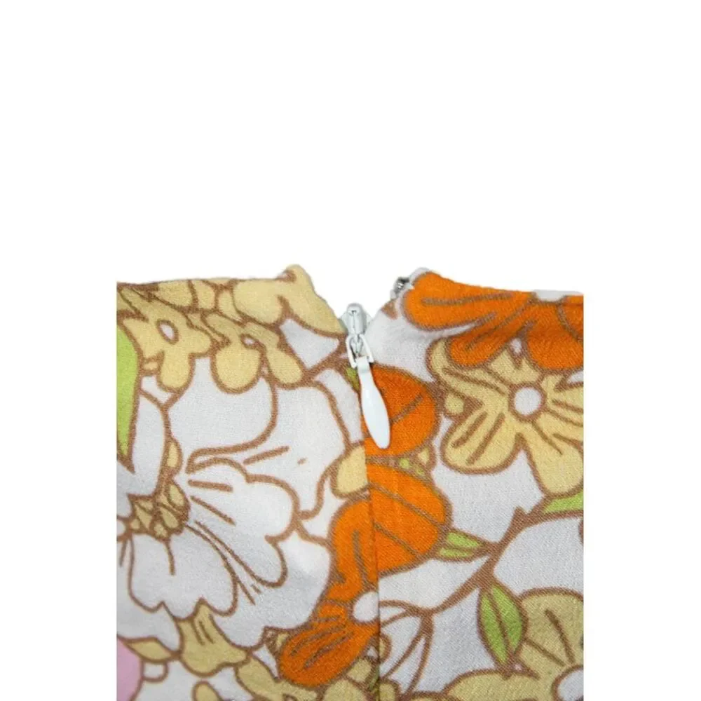 Rahi Womens Floral Casual Zippered Lined Midi Skirt Multicolor Size S